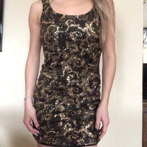 Brown & Gold sequin dress